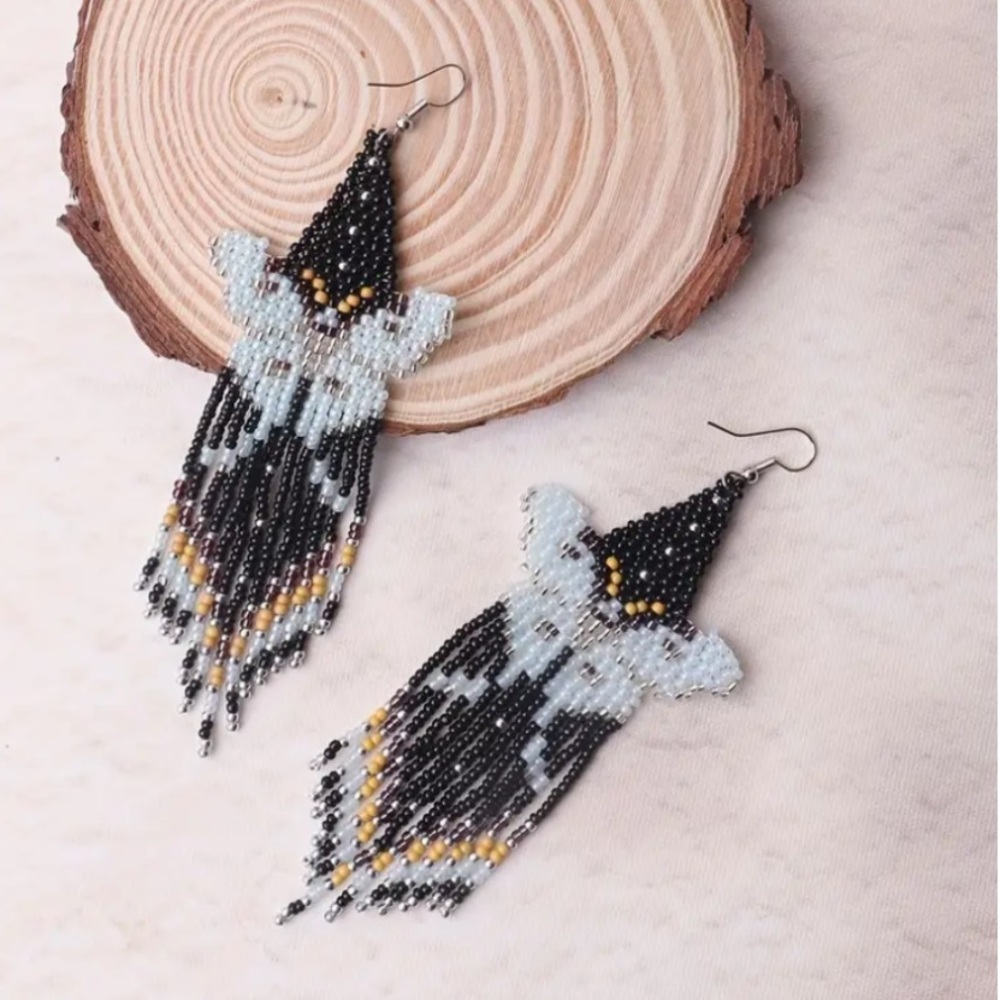 NEW! Boho White Butterfly beaded earrings